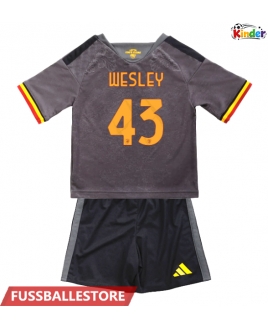 Günstige AS Roma Wesley Franca #43 3rd trikot Kinder 2026-27 Kurzarm (+ Kurze Hosen)